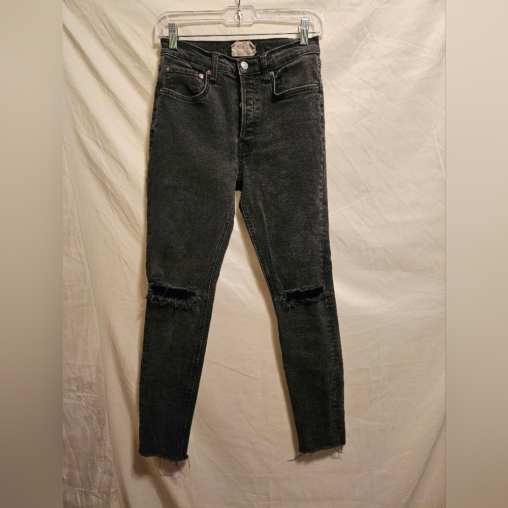 We The Free/Free People Black, Faded, Distressed Jeans.  Size 27